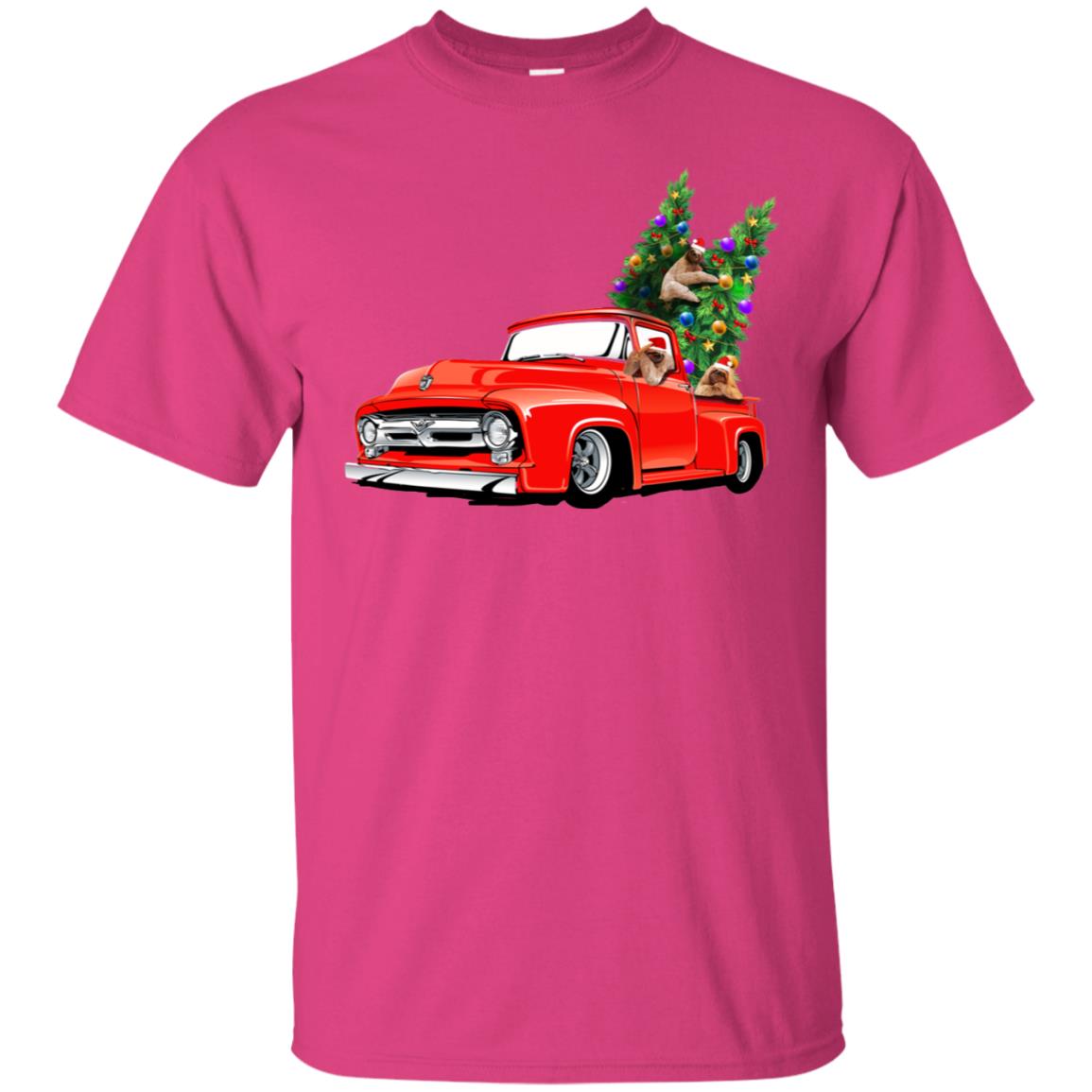 Christmas Tree And Sloths On Car X-mas Gift Shirt Heliconia