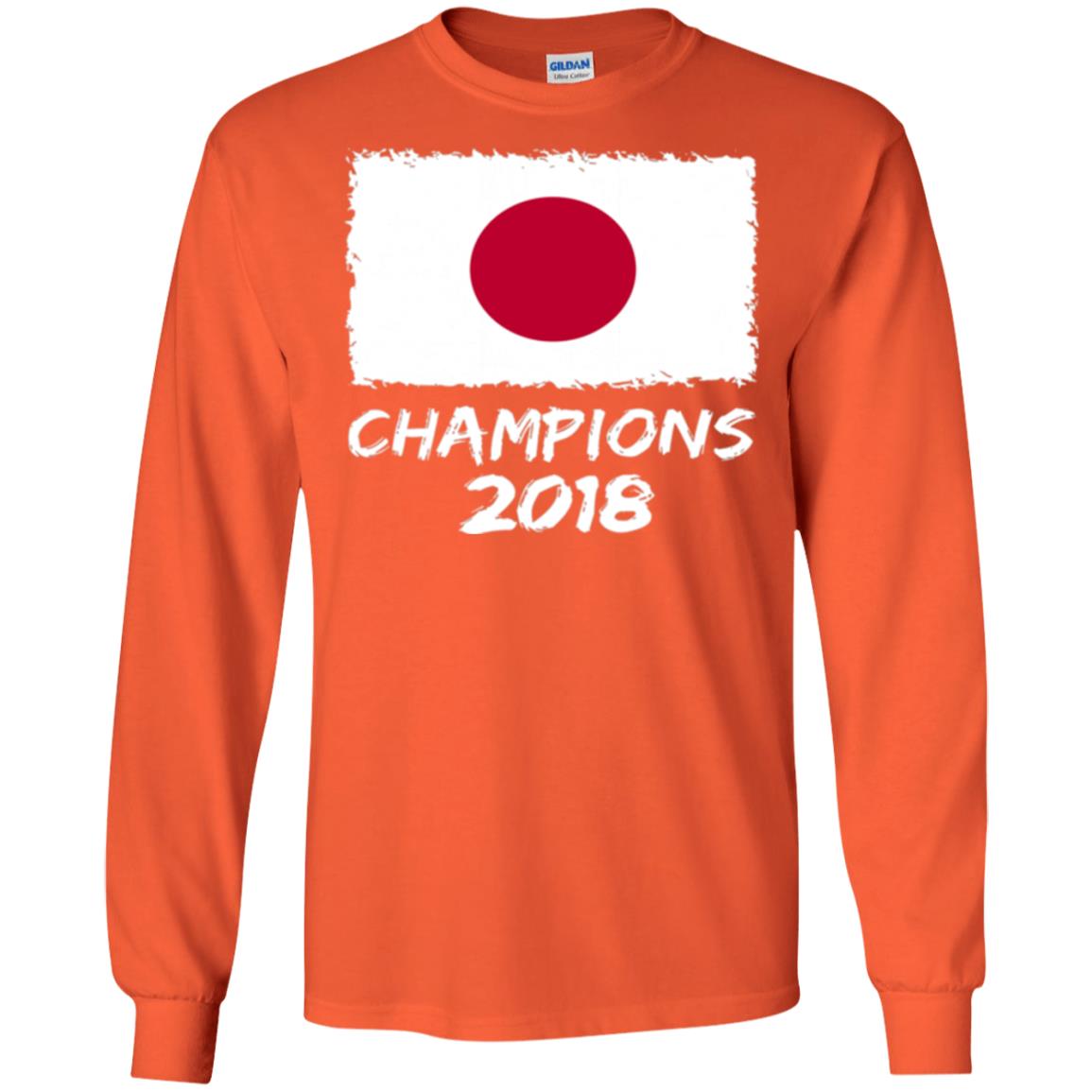 Football Lover T-shirt Japan Champions 2018 T-shirt Orange