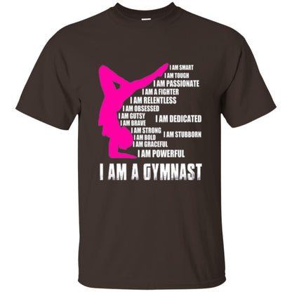 Gymnast T-shirt I Am A Gymnast Dark Chocolate