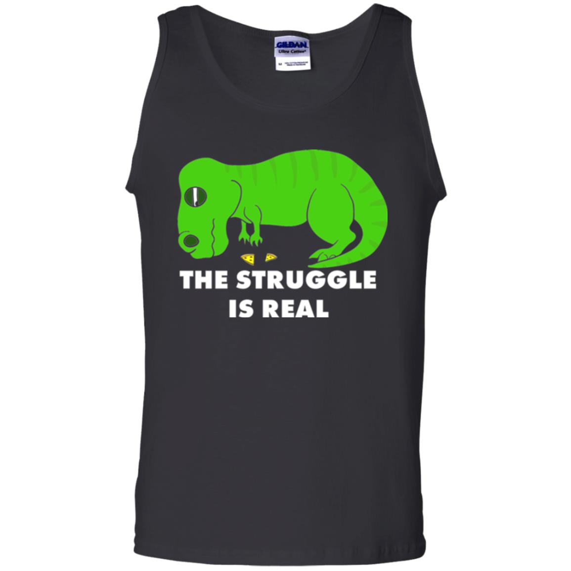 Funny Dinosaus T-shirt The Struggle Is Real Black
