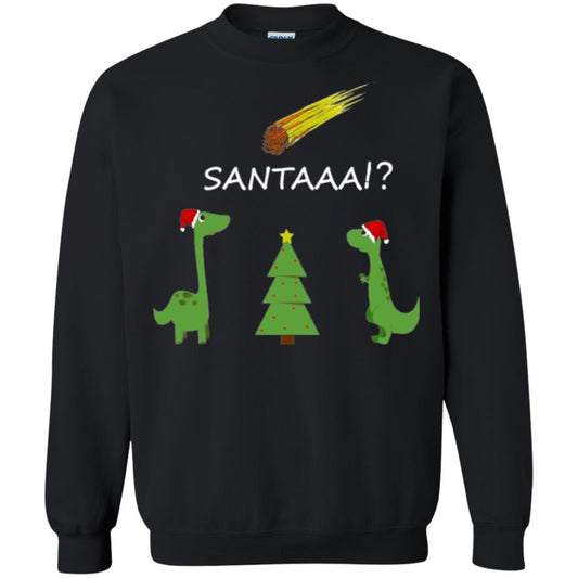 Christmas T-shirt Funny Dinosaus Santaaa Black