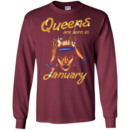 Birthday T-shirt Queens Are Born In January Maroon