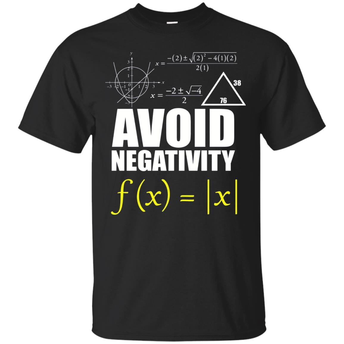 Avoid Negativity Math Teacher T-shirt Black