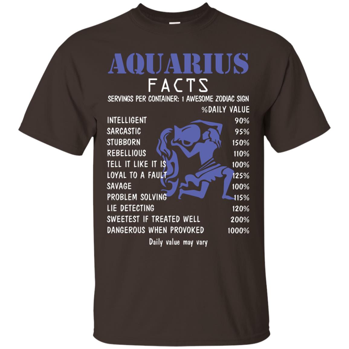 Aquarius Facts 1 Awesome Zodiac Sign Gift Shirt Fo Aquarius Horoscope Dark Chocolate
