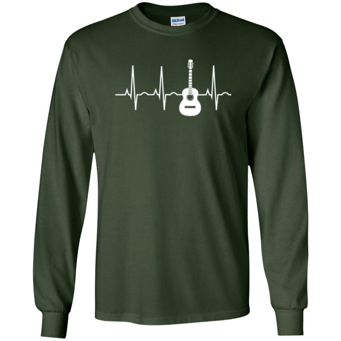 Guitarist T-shirt Guitar Heartbeat T-shirt Forest Green