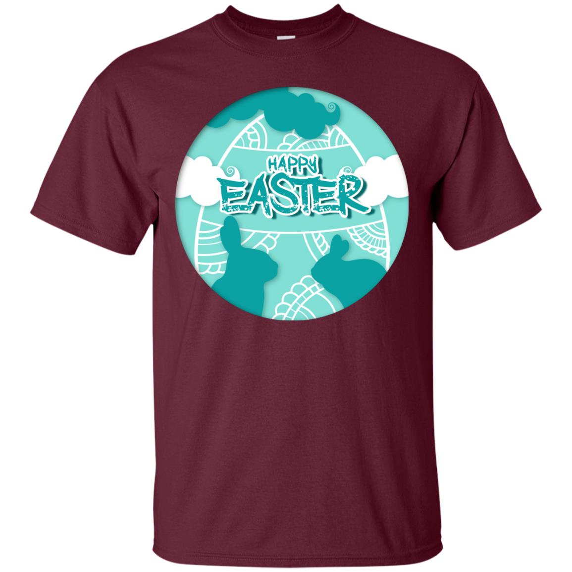 Happy Easter Day T-shirt Maroon