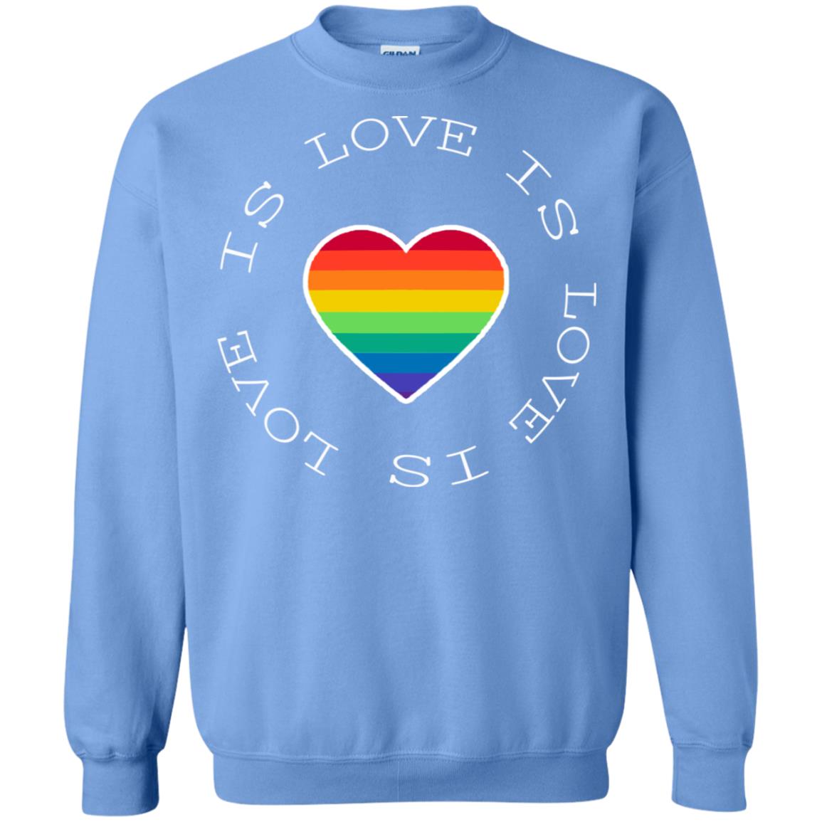 Love Is Love Rainbow Heart Lgbt Support Gift Shirt Carolina Blue