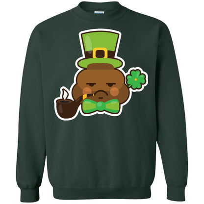 Saint Partick's Day T-shirt Leprechaun Poop Emoji With Patrick Hat Forest Green
