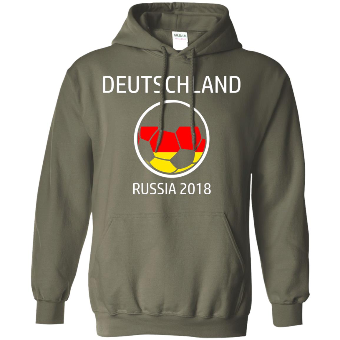 Deutschland Team Russia 2018 Soccer Fan T-shirt Military Green
