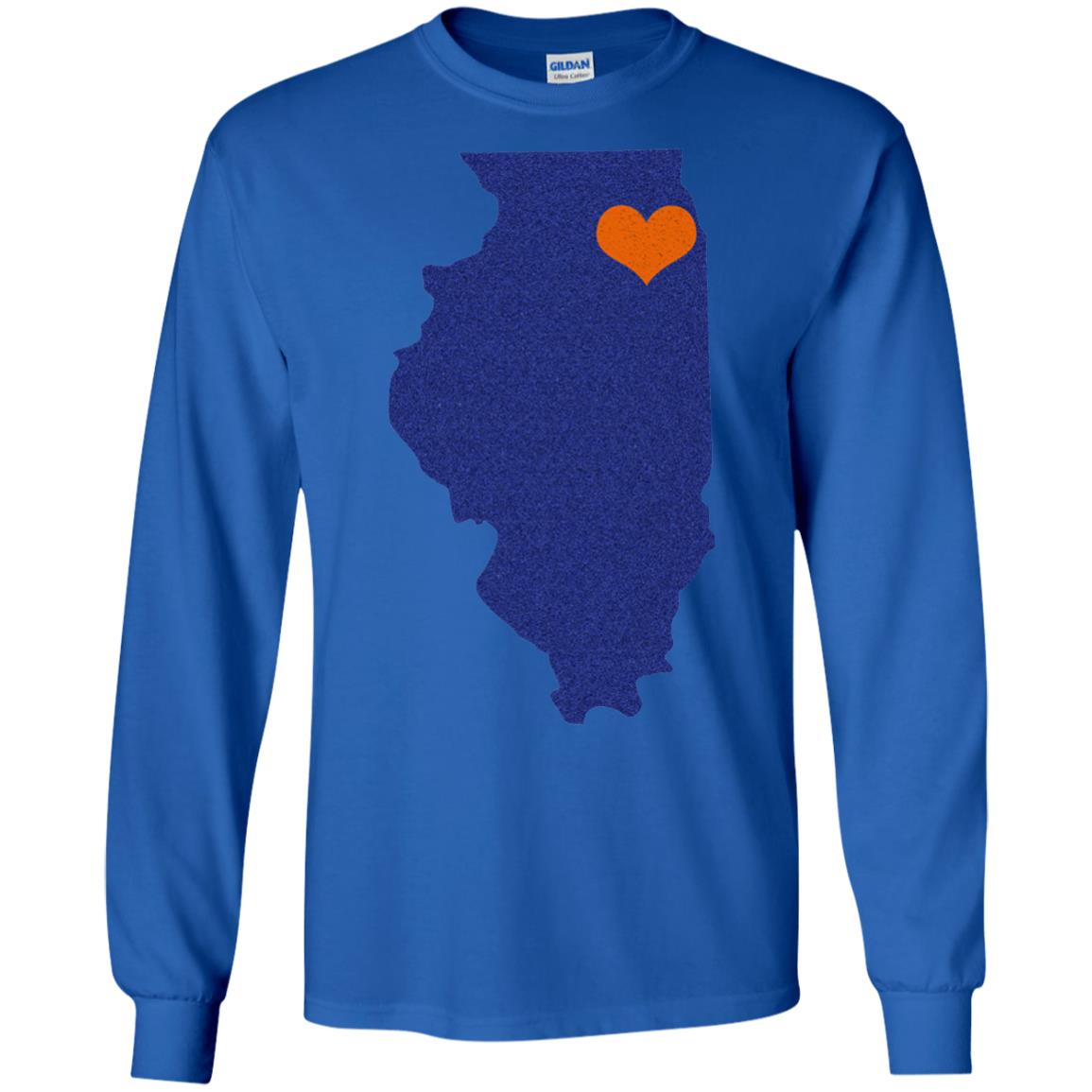 Football T-shirt Chicago Illinois Heart Royal