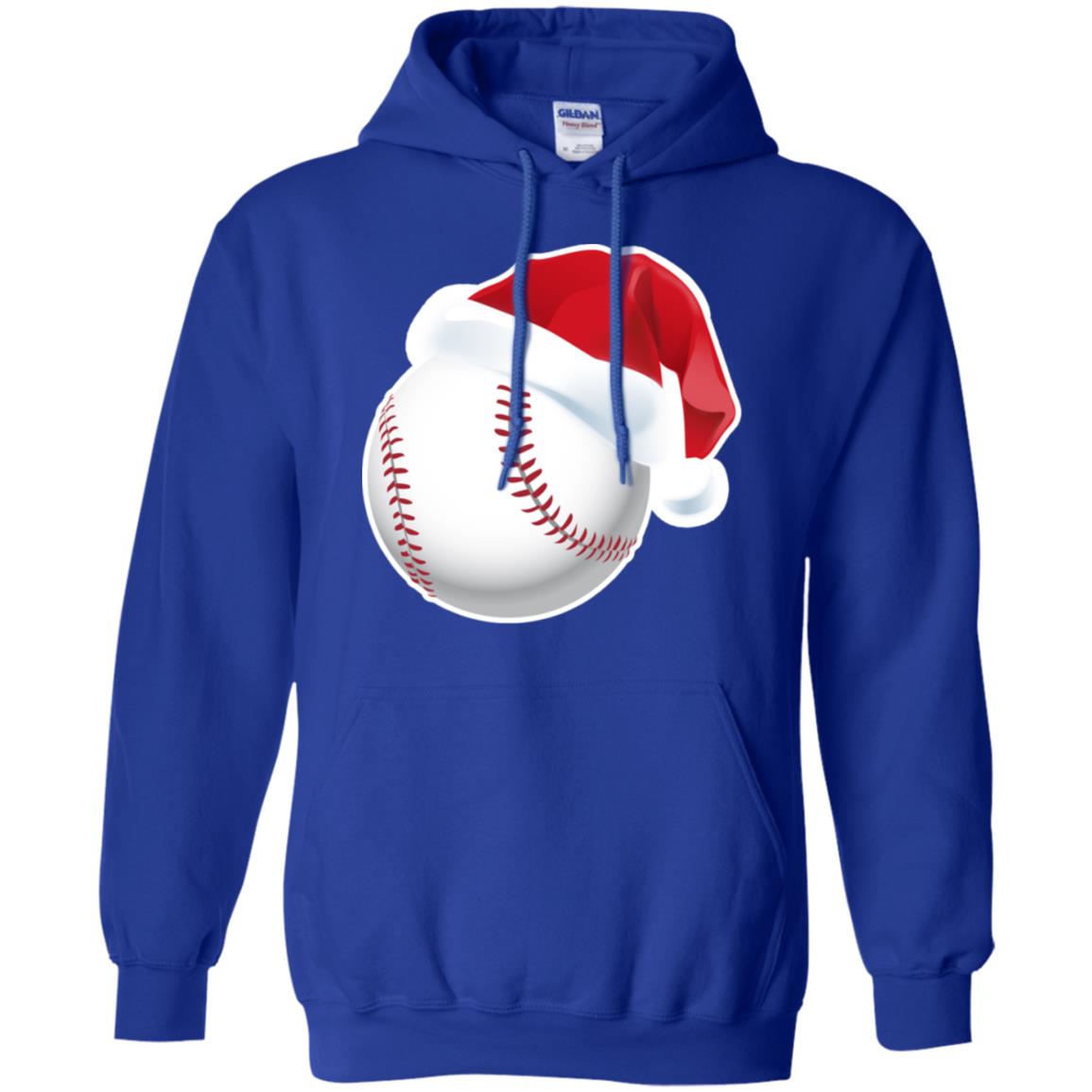 Baseball With Santa Claus Hat X-mas Shirt For Baseball Lovers Royal
