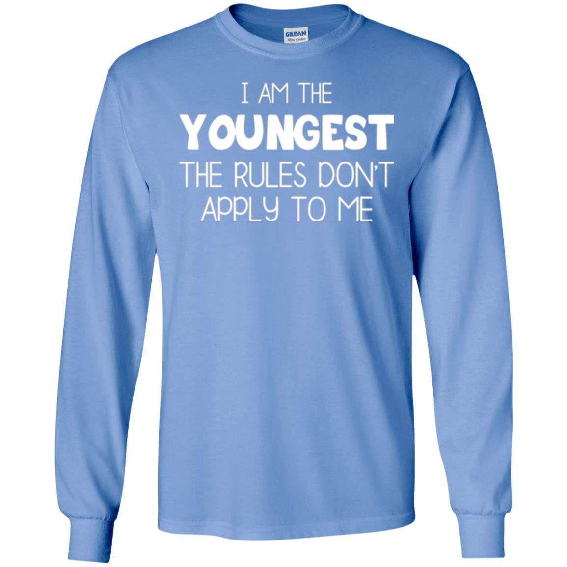 Family T-shirt I Am The Youngest The Rules Don't Apply To Me Carolina Blue