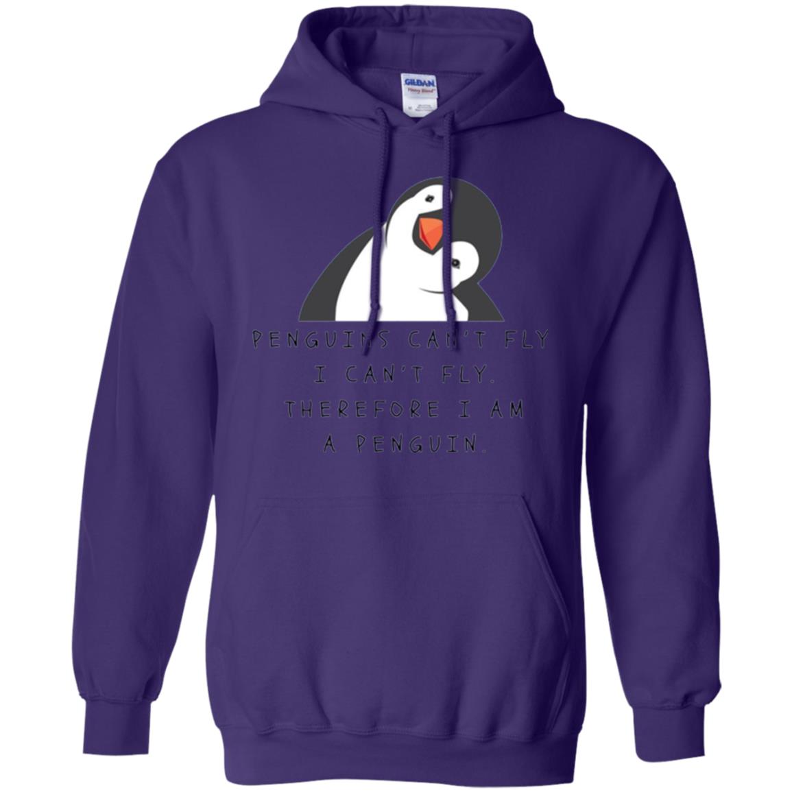 Penguins Lovers T-shirt Penguins Can_t Fly I Can_t Fly Therefore I Am A Penguin Purple