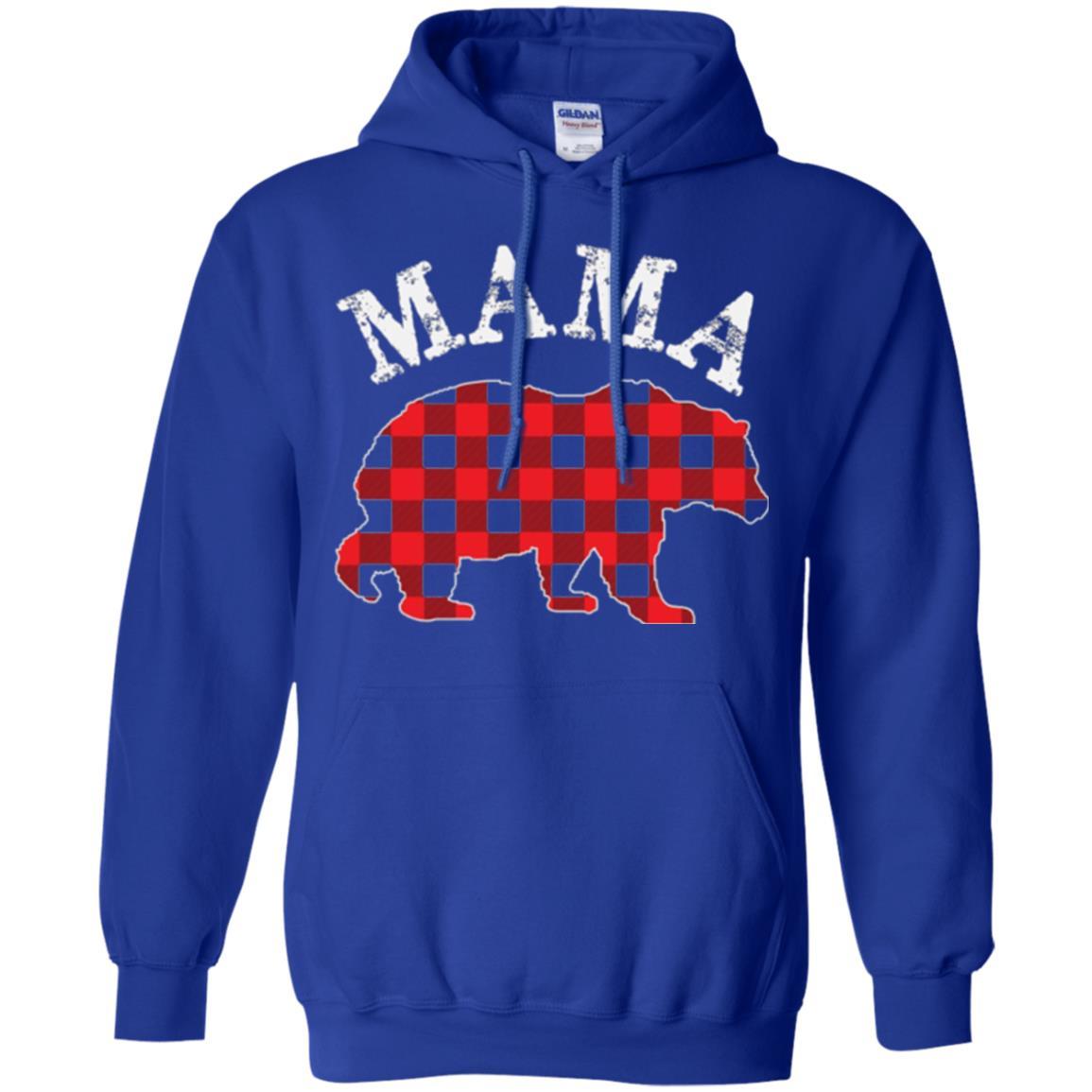 Mama T-shirt Red Plaid Mama Bear Royal
