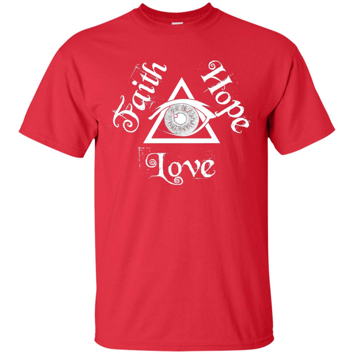 Faith Hope Love Eye Of Providence Esoteric Shirt Red