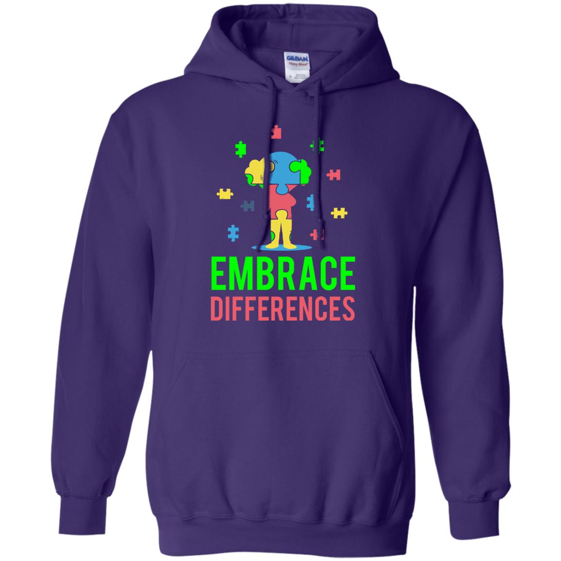 Autism Awareness T-shirt Embrace Differences Purple