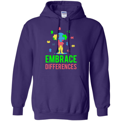 Autism Awareness T-shirt Embrace Differences Purple