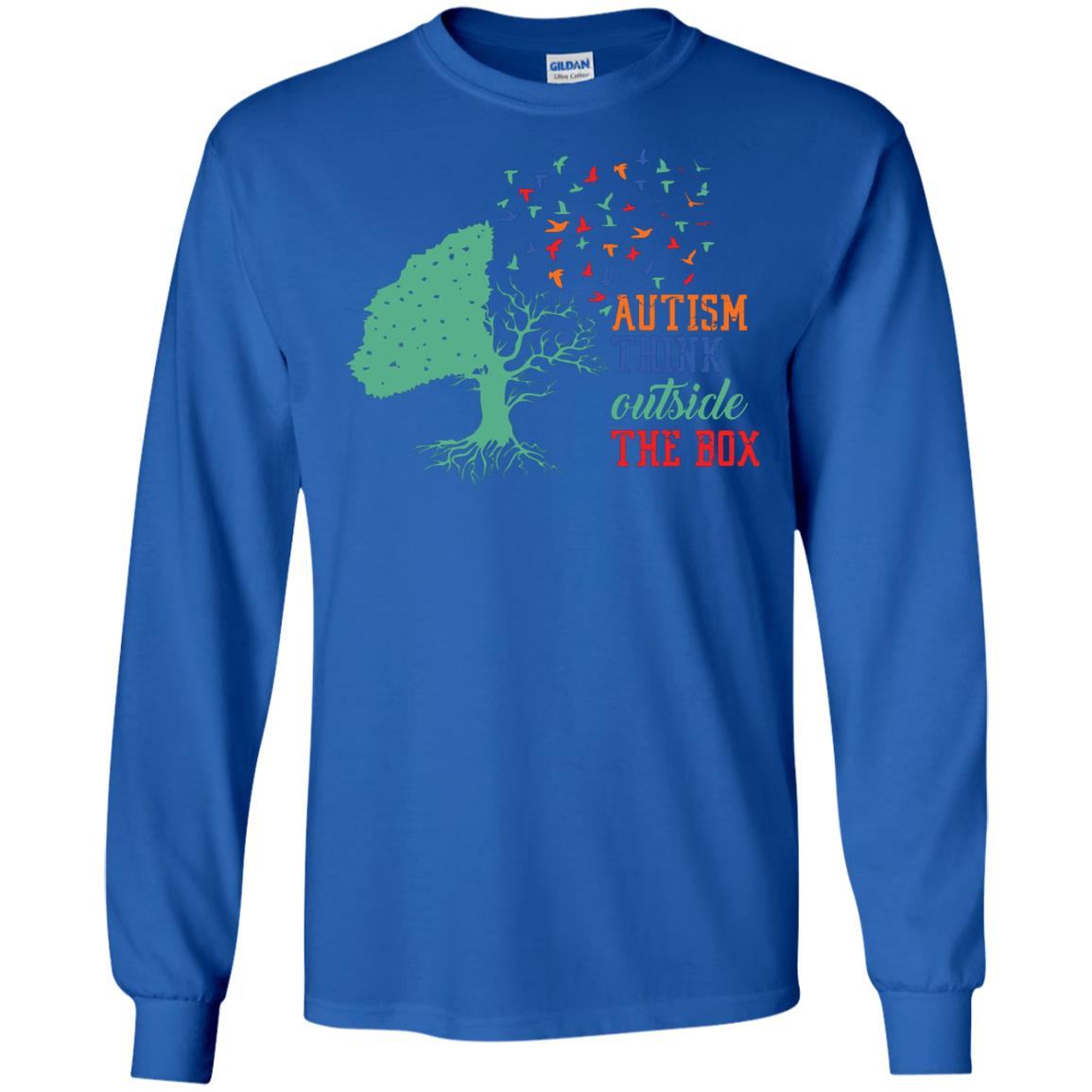 Autism Think Outside The Box Autism Awearness T-shirt Royal