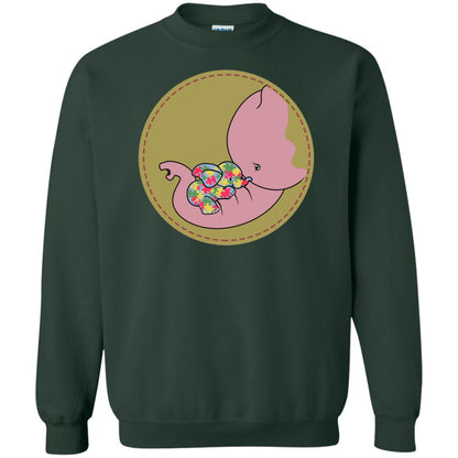 Elephant Mom And Baby Autism Awareness Shirt Forest Green