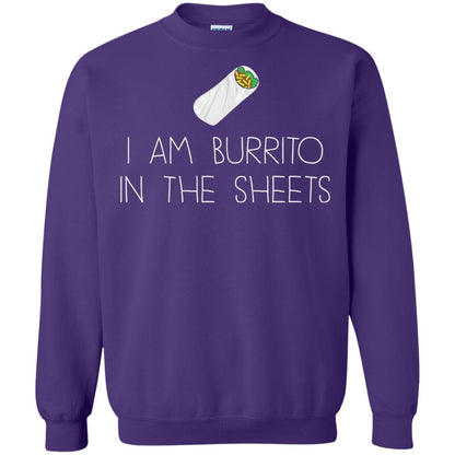 Burrito T-shirt I Am A Burrito In The Sheets Swaddling Purple