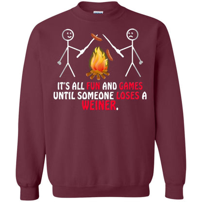 Camper T-shirt It's All Fun And Games Maroon