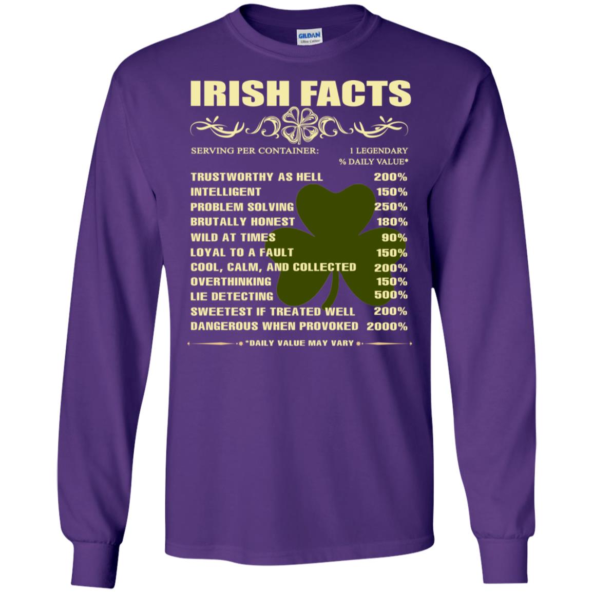 Irish Facts Intelligent Problem Solving Shirt Purple
