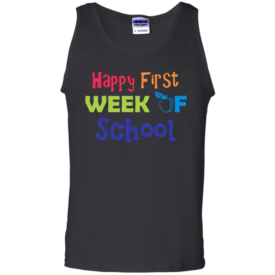 Happy First Week Of School Back To School Shirt Black