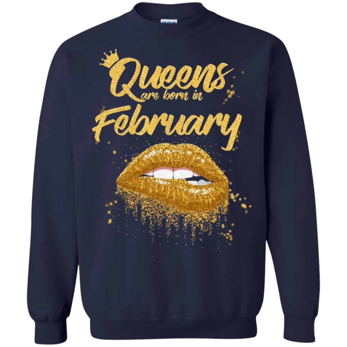 Black Women T-shirt Queens Are Born In February Birthday Navy
