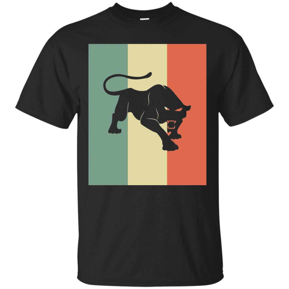 Black Panther Silhouette Gift Shirt Retro Vintage Classic Tee Black