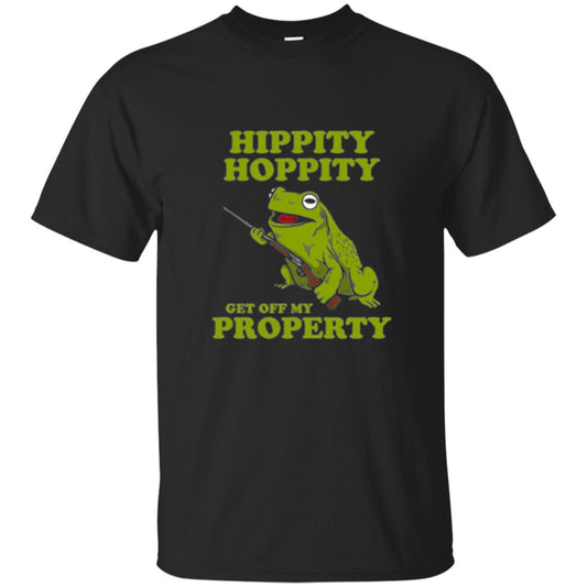 Frog Lover T-shirt Hippity Hoppity Get Off My Property Black