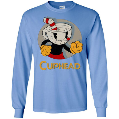 Cuphead Circle Shadow Profile Vintage Graphic T-shirt Carolina Blue