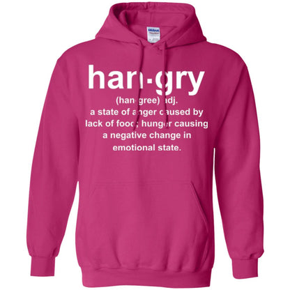Hangry Is A State Of Anger Caused By Lack Of Food T-shirt Heliconia