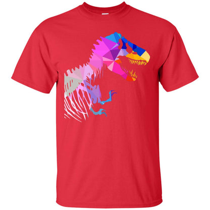 Geometric Abstract Triangular Pattern Dinosaur T-shirt Red