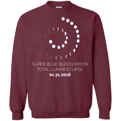 Super Blue Blood Moon Total Lunar Eclipse 2018 T-shirt Maroon