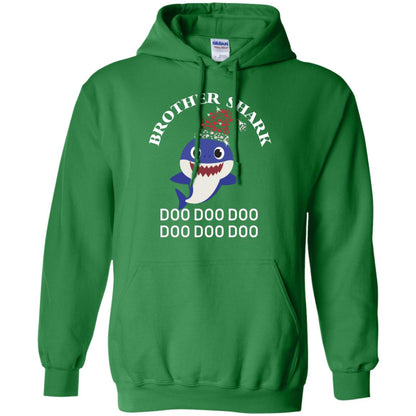 Brother Shark With Santa Claus Hat Merry X-mas Family Shark Gift Shirt Irish Green