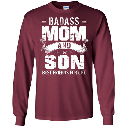 Badass Mom And Son Best Friends For Life Shirt Maroon