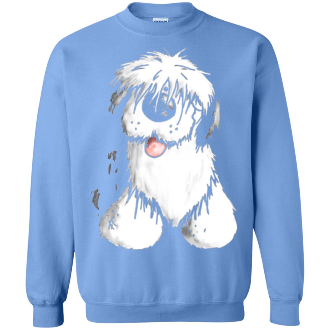 Dog Lover T-shirt Happy Old English Sheepdog Carolina Blue