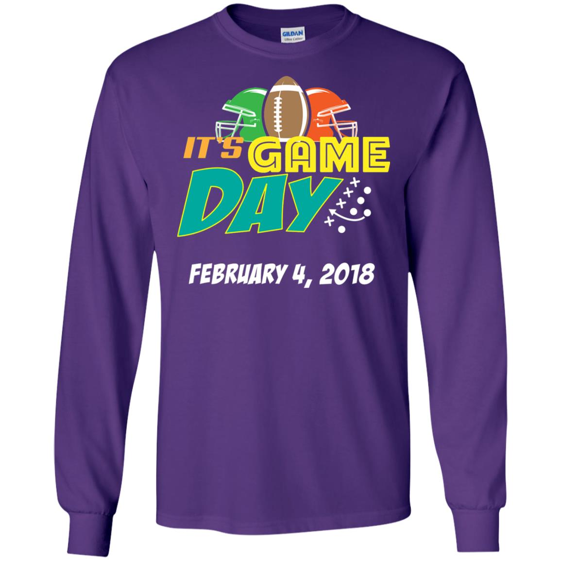 Football Lover T-shirt It_s Game Day February 4 2018 Purple