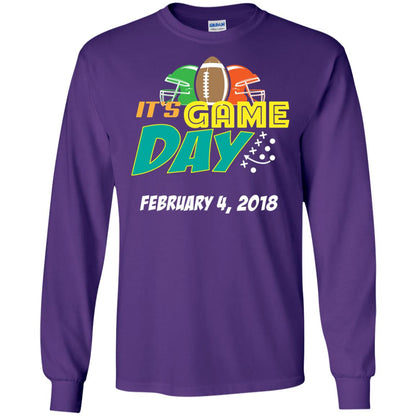 Football Lover T-shirt It_s Game Day February 4 2018 Purple