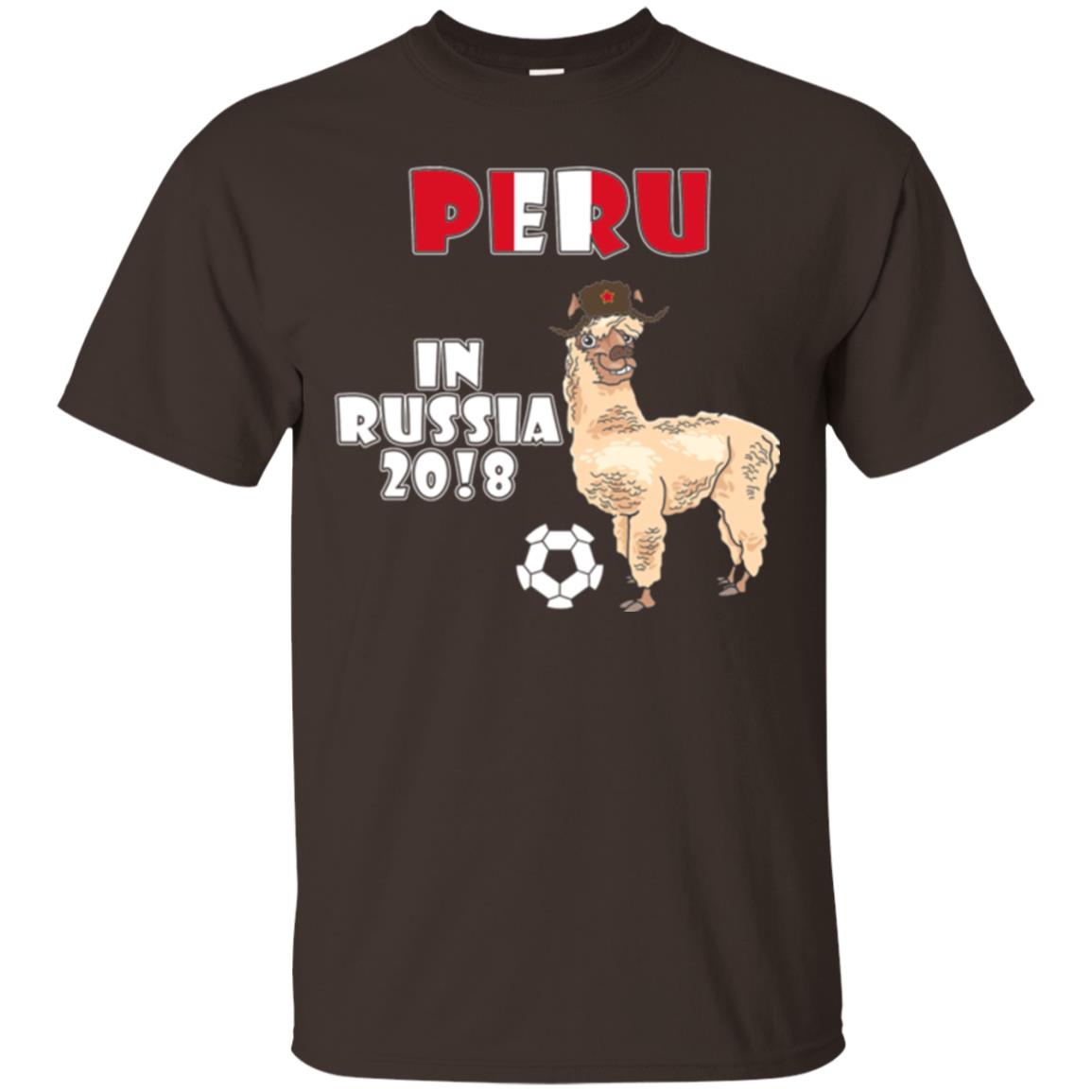 Soccer T-shirt Peru National Team Llama In Russia 2018 Cup Dark Chocolate