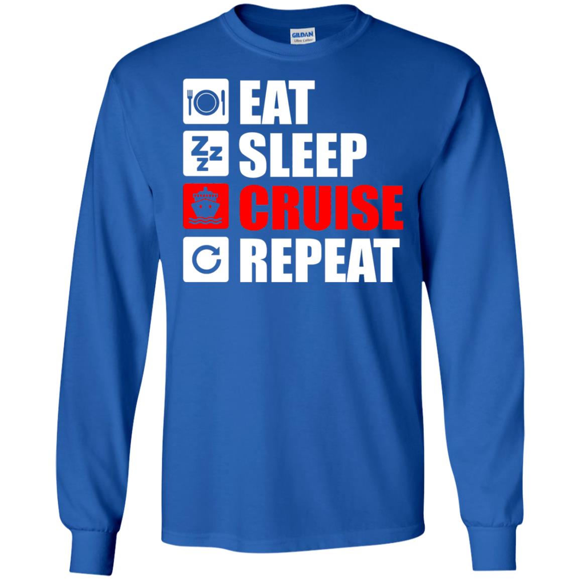 Eat Sleep Cruise Repeat Summer Vacation T-shirt Royal