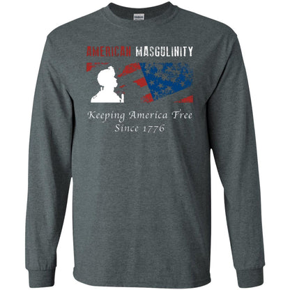 American Masgulinity Keeping America Free Since 1776 Shirt Dark Heather