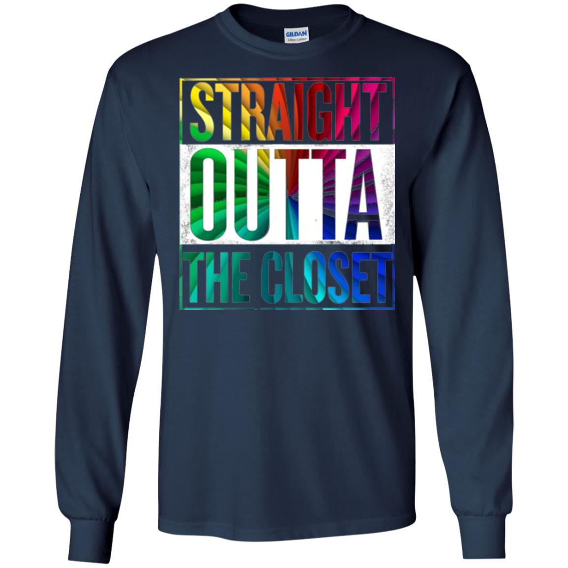 Gay Pride Lgbt T-shirt Straight Outta The Closet Navy