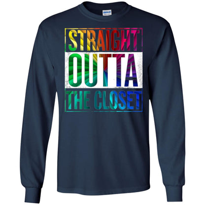 Gay Pride Lgbt T-shirt Straight Outta The Closet Navy