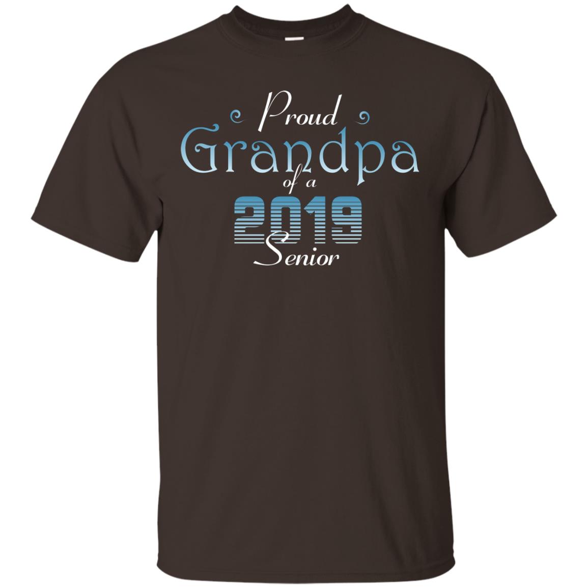 Proud Grandpa Of 2019 Senior Granddad Shirt Dark Chocolate