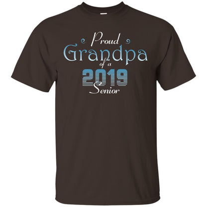 Proud Grandpa Of 2019 Senior Granddad Shirt Dark Chocolate