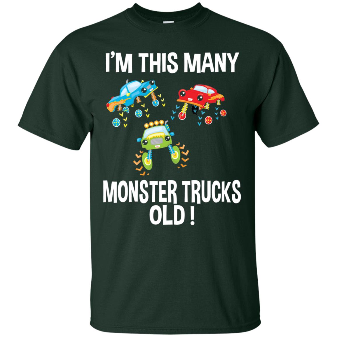 Birthday 3th Shirt Im This Many Monster Trucks Old Forest