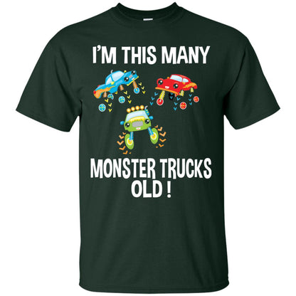 Birthday 3th Shirt Im This Many Monster Trucks Old Forest