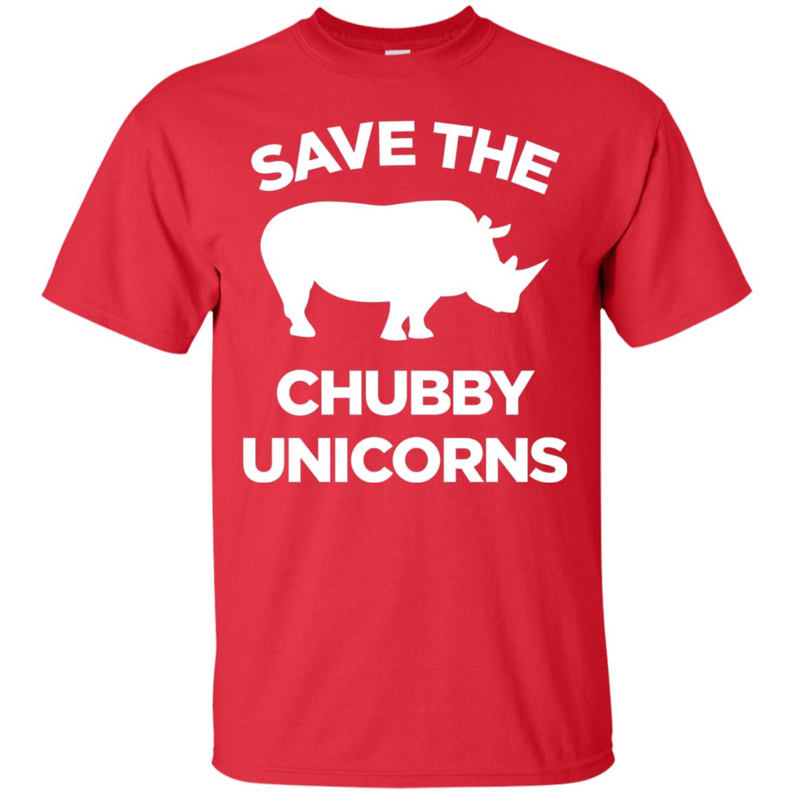 Save The Chubby Unicorns Funny Unicorn Lover T-shirt Red