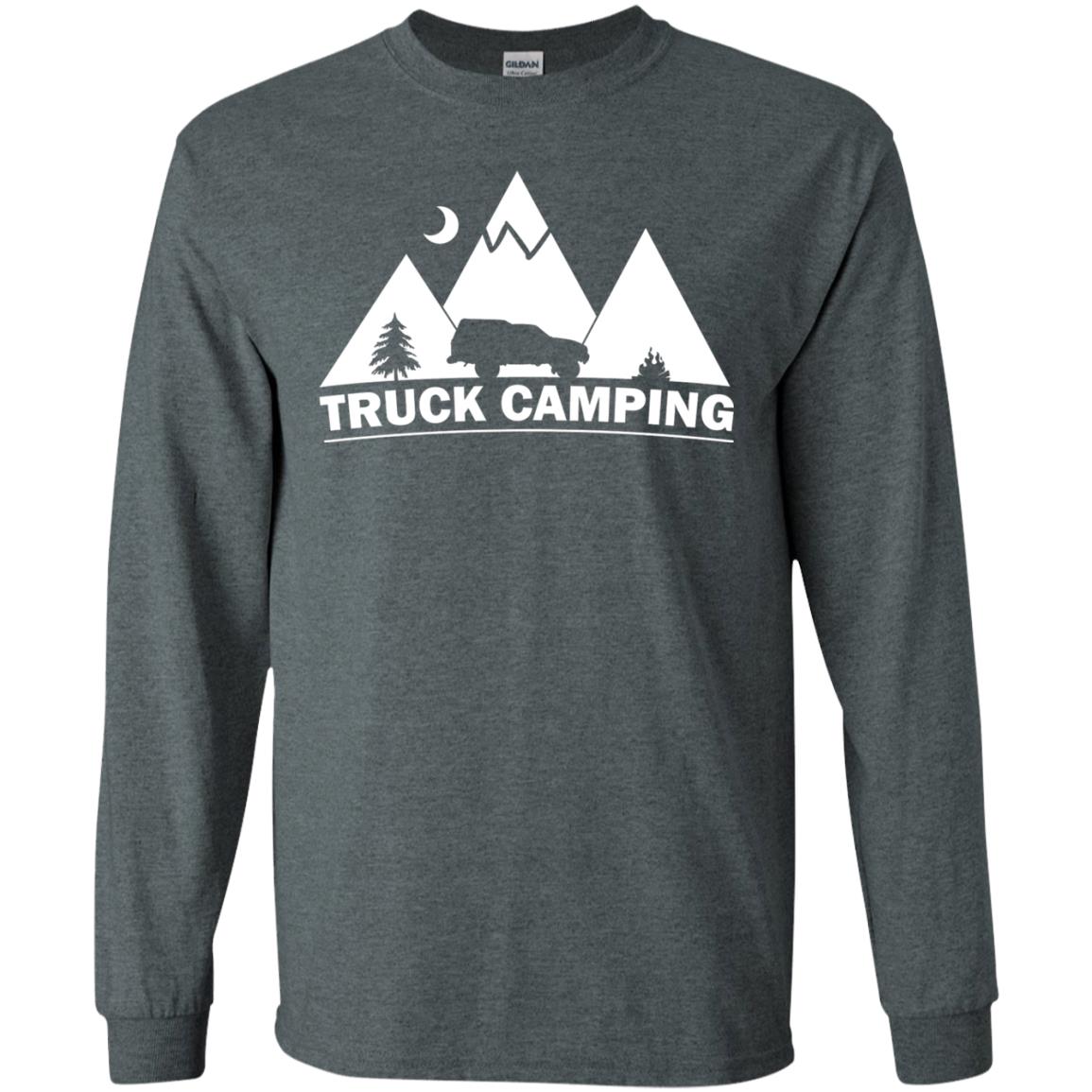 Truck Camping Night Landscape And Adventures T-shirt Dark Heather
